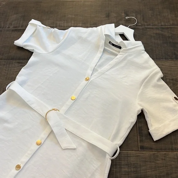 NWOT BELTED SHIRT DRESS SIZE L - Picture 9 of 16